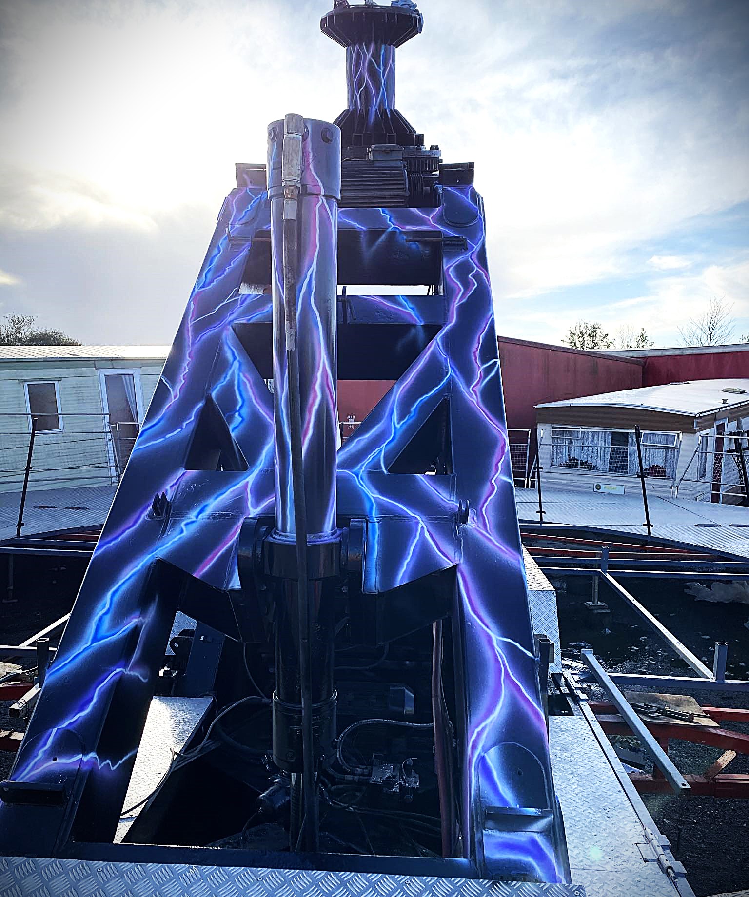 Electric dance Paratroopers unbrellas getting resprayed